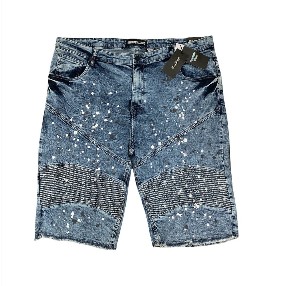 Legendary Status Men's 46 Jean Shorts Stretch Slim Fit Paint Splatter Tie Die
